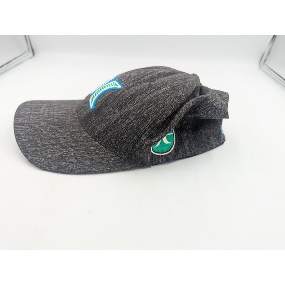 Hurley Flexfit Hat L/XL Stretch Baseball Cap Gray W Blue Green raised Logo - Picture 2 of 8